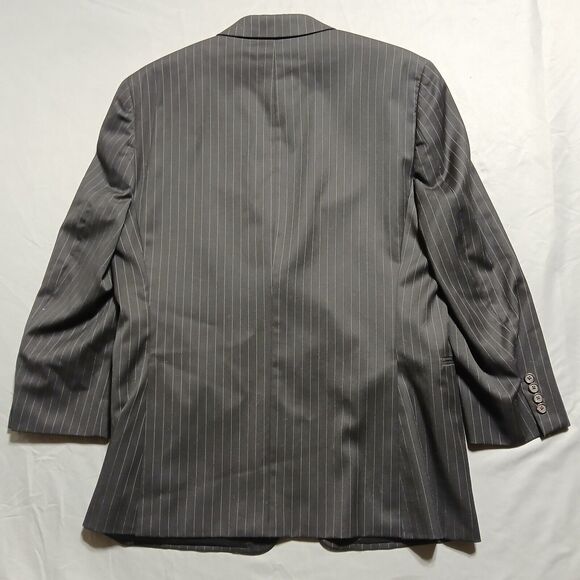 Ralph Lauren 42R Blazer Black Classic Retro Stripe Preppy Wool Sport Coat Jacket - Picture 2 of 11